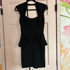 bebe Black Mini Dress with Peplum
